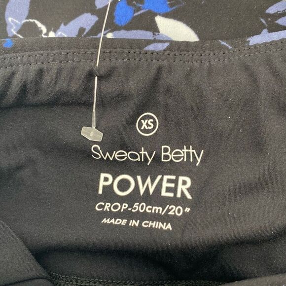Sweaty Betty Power Floral Crop 20" Capri Leggings Pockets Black Multi XS NWOT - Picture 9 of 11